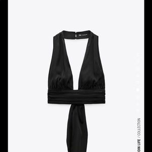 Zara Satin Crop Top